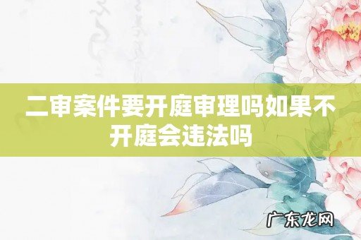 二审案件要开庭审理吗如果不开庭会违法吗