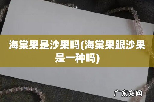 海棠果跟沙果是一种吗 海棠果是沙果吗