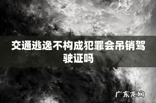 交通逃逸不构成犯罪会吊销驾驶证吗