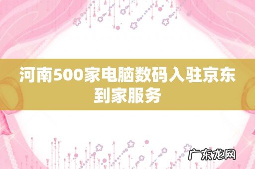 河南500家电脑数码入驻京东到家服务