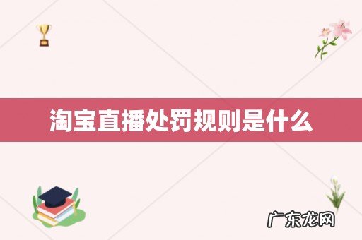 淘宝直播处罚规则是什么
