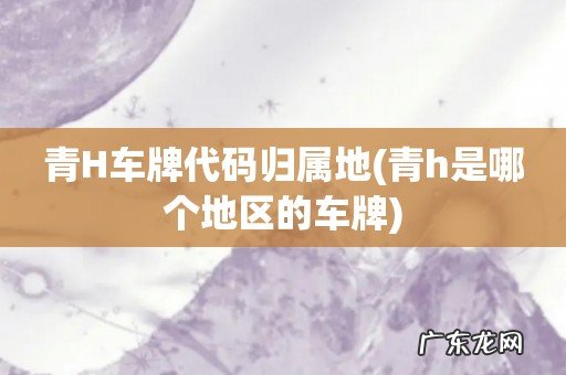 青h是哪个地区的车牌 青H车牌代码归属地