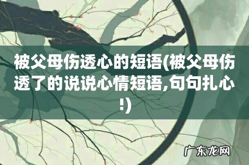 被父母伤透了的说说心情短语,句句扎心! 被父母伤透心的短语