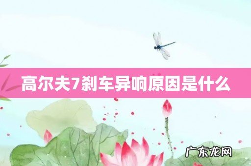 高尔夫7刹车异响原因是什么
