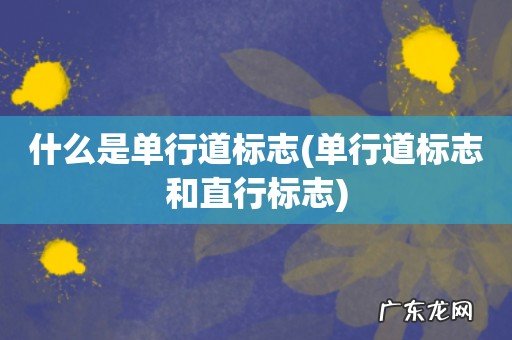 单行道标志和直行标志 什么是单行道标志
