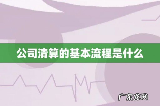 公司清算的基本流程是什么