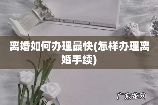 怎样办理离婚手续 离婚如何办理最快