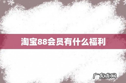 淘宝88会员有什么福利