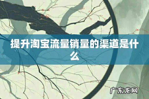 提升淘宝流量销量的渠道是什么