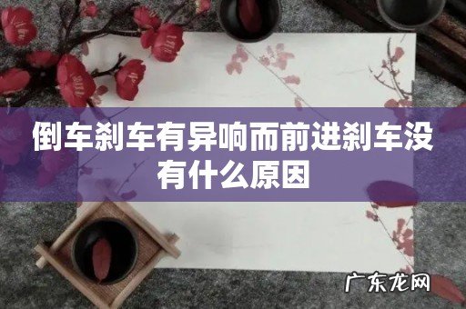 倒车刹车有异响而前进刹车没有什么原因