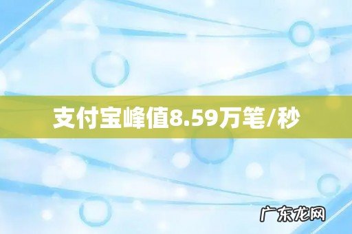 支付宝峰值8.59万笔/秒
