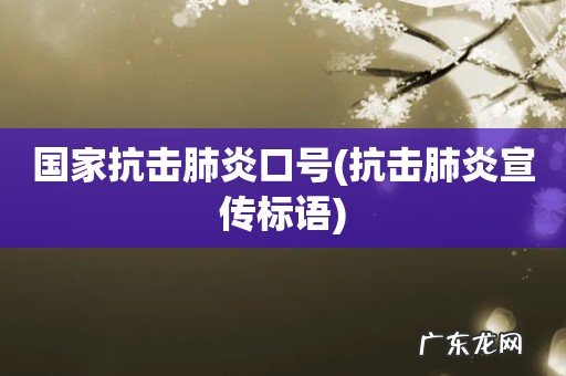 抗击肺炎宣传标语 国家抗击肺炎口号