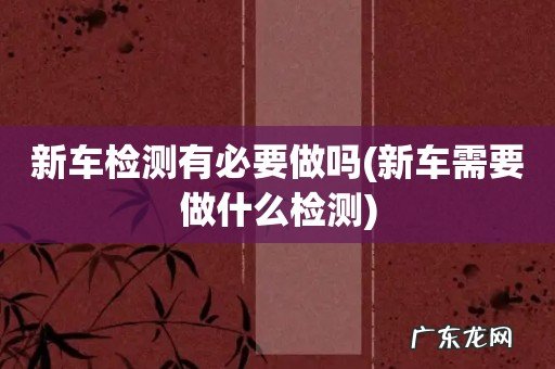新车需要做什么检测 新车检测有必要做吗