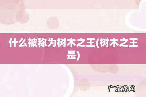 树木之王是 什么被称为树木之王