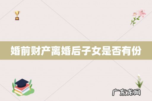 婚前财产离婚后子女是否有份