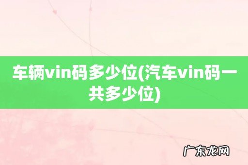 汽车vin码一共多少位 车辆vin码多少位