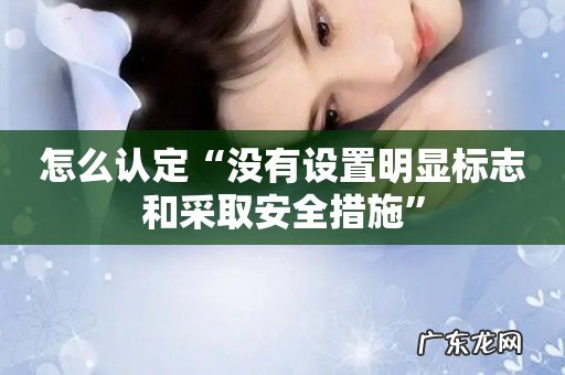 怎么认定“没有设置明显标志和采取安全措施”