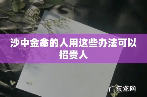 沙中金命的人用这些办法可以招贵人
