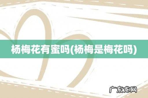 杨梅是梅花吗 杨梅花有蜜吗