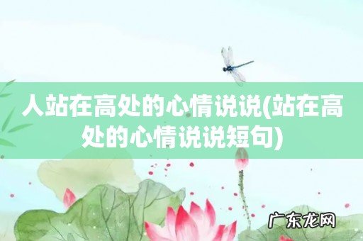 站在高处的心情说说短句 人站在高处的心情说说