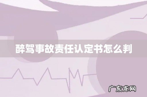 醉驾事故责任认定书怎么判