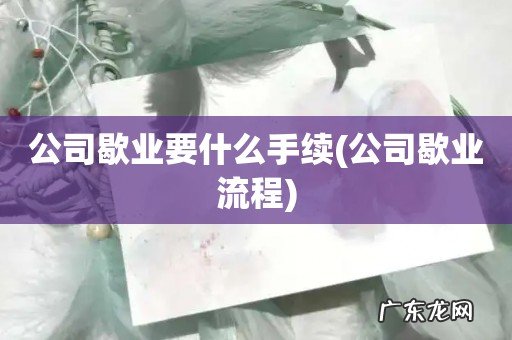 公司歇业流程 公司歇业要什么手续