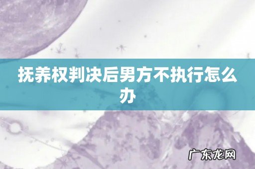 抚养权判决后男方不执行怎么办
