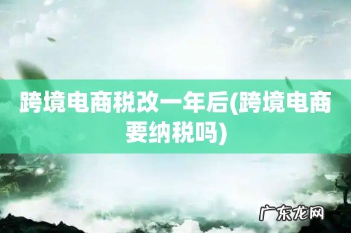 跨境电商要纳税吗 跨境电商税改一年后
