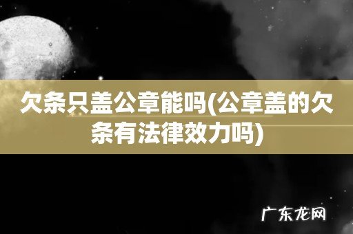 公章盖的欠条有法律效力吗 欠条只盖公章能吗
