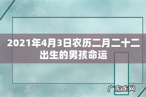 2021年4月3日农历二月二十二出生的男孩命运