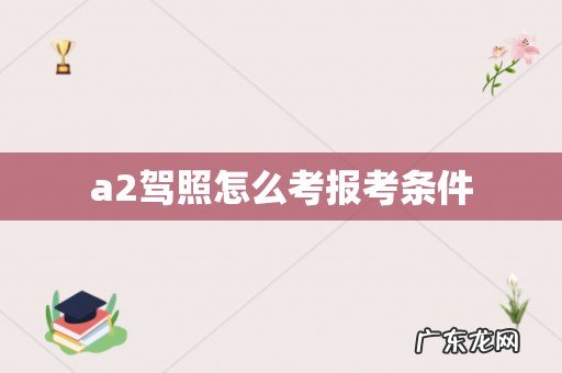 a2驾照怎么考报考条件