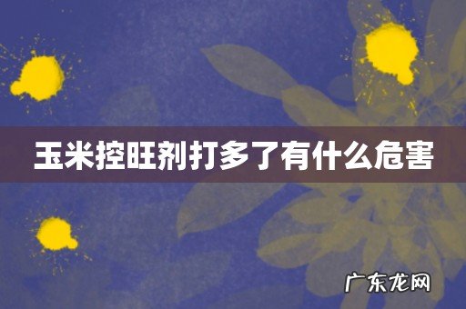 玉米控旺剂打多了有什么危害
