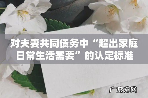 对夫妻共同债务中“超出家庭日常生活需要”的认定标准