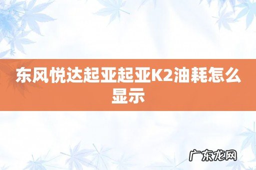 东风悦达起亚起亚K2油耗怎么显示