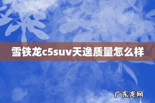 雪铁龙c5suv天逸质量怎么样