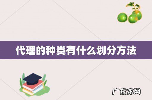 代理的种类有什么划分方法