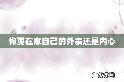 你更在意自己的外表还是内心