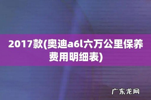 奥迪a6l六万公里保养费用明细表 2017款