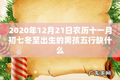 2020年12月21日农历十一月初七冬至出生的男孩五行缺什么
