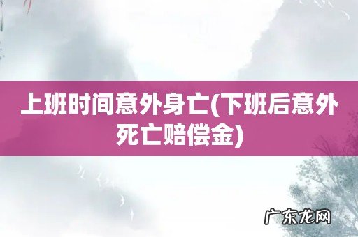 下班后意外死亡赔偿金 上班时间意外身亡