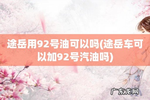 途岳车可以加92号汽油吗 途岳用92号油可以吗