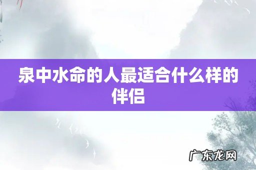 泉中水命的人最适合什么样的伴侣