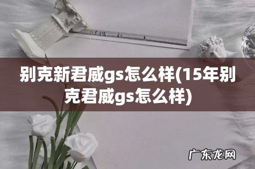15年别克君威gs怎么样 别克新君威gs怎么样