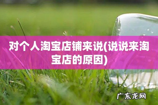 说说来淘宝店的原因 对个人淘宝店铺来说