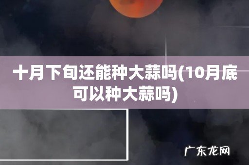 10月底可以种大蒜吗 十月下旬还能种大蒜吗
