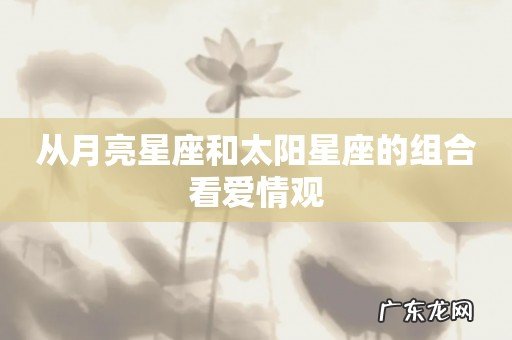 从月亮星座和太阳星座的组合看爱情观
