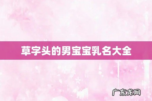 草字头的男宝宝乳名大全