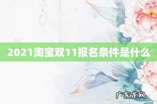 2021淘宝双11报名条件是什么
