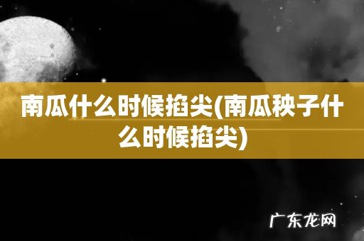 南瓜秧子什么时候掐尖 南瓜什么时候掐尖