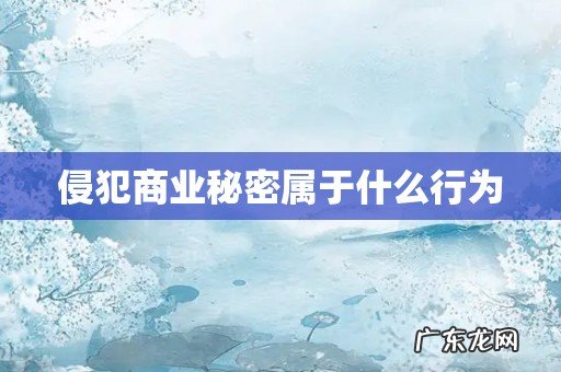侵犯商业秘密属于什么行为